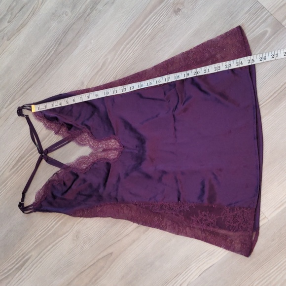 Vintage Victoria's Secret purple lace camisole top low scoop back - Picture 7 of 15